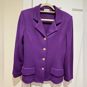 Castleberry Purple Knit Blazer with Gold Buttons